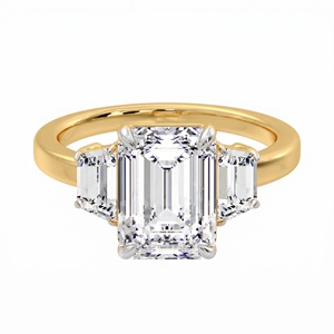 Bague en diamant de laboratoire 4 carats émeraude trapèze plaqué or rose de qualité supérieure, bijou raffiné, cadeau pour fiançailles et anniversaire - Product Image 6