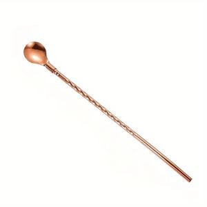 Cuillère à mélanger les boissons en acier inoxydable de qualité supérieure, manche torsadé élégant, agitateur de cocktail, outil professionnel pour l'hôtellerie - Product Image 4