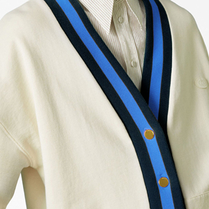 <b>Men's</b> Cream Knitted <b>Cardigan</b> Long Sleeve V Neck Button Closure Solid Color Autumn <b>Sweater</b> Standard Thickness Regular Sleeve - Product Image 5