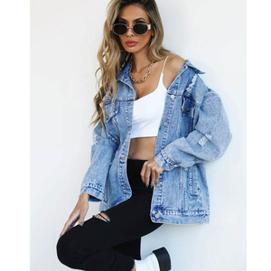 Vente directe d'usine, veste en jean pour femme avec logo personnalisé, veste en jean pour homme de qualité supérieure confortable à manches longues - Product Image 3