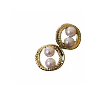 Exquisitos y Sencillos Pendientes de Perlas Naturales de Agua Dulce, Geométricos Abstractos, Pequeños, Chapados en Oro de 14K, Elegantes y con Estilo - Product Image 5