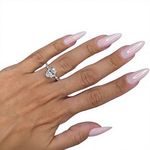 Anillo de Moissanita de 1 Quilate de Alto Brillo, Joyería de Oro Rosa Sólido de 14k para Mujer, Anillo de Compromiso de Estilo Clásico, Precio al por Mayor - Product Image 1