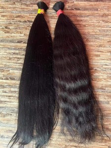 Pelucas de Cabello Humano Rizado Kinky, Cabello Virgen Indio Natural, Cutícula Alineada, Doble Trama, Hechas a Máquina, 100g, para Mujeres Negras - Product Image 1