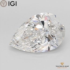 Diamante Cultivado en Laboratorio CVD de 5.00 Quilates con Certificado IGI, Claridad VVS1, Color E, Forma de Pera, para Elegante Collar de Diamantes Solitarios - Product Image 1