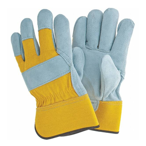 Gants de travail en cuir de daim, couleur jaune, à doigts entiers, avec manchette élastique, pour hommes, best-sellers. - Product Image 6