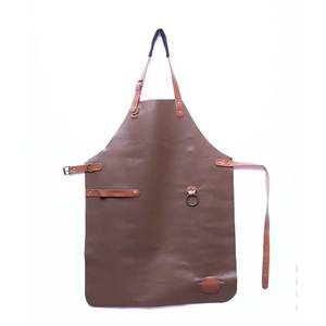 Delantal de Soldadura de Cuero de Estilo Artesanal Clásico con Correas Ajustables, Diseño con Múltiples Bolsillos para Herramientas - Product Image 1