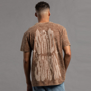T-shirt tricoté personnalisé pour homme, coupe oversize, effet délavé, imprimé vintage, 100% coton, écologique, respirant, été - Product Image 4