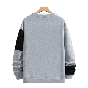 เสื้อสเวตเชิ้ตคอกลม ดีไซน์บล็อกสีแบบอสมมาตร แขนยาว สวมใส่สบายๆ ในฤดูใบไม้ร่วง ผลิตจากผ้าฝ้ายถัก 100% ระบายอากาศได้ดี - Product Image 4