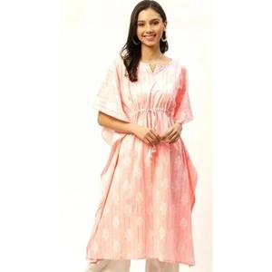 Elegante Kaftán Maxi con Cordón en Color Rosa Pálido, Vestido Casual y Cómodo para Otoño, para Mujeres Modernas - Product Image 1