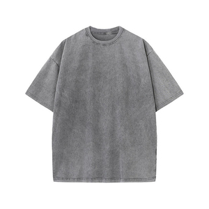 เสื้อยืดคอตตอน 100% ทรงโอเวอร์ไซส์ สไตล์อเมริกันเรโทร ฮิปฮอป ปักลาย ปักโลโก้ตามสั่ง ขนาดใหญ่ ผ้าถักเนื้อนุ่ม ซักแล้ว - Product Image 1