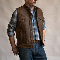 Gilet en cuir pour homme sur mesure, couleur personnalisée, style streetwear, sans manches, respirant