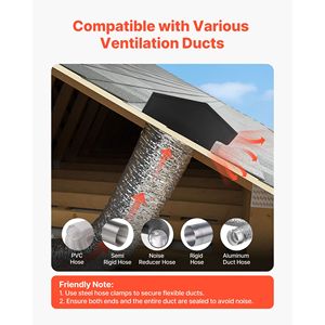 Copertura per presa d'aria quadrata premium da 6 pollici per tetto, in acciaio SPCC con schermo di protezione integrato, per tetti e pareti - Product Image 5