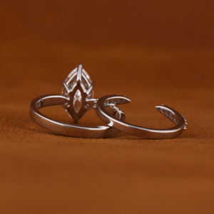 Anillo de diamante cultivado en laboratorio con corte marquesa alargado, certificado por IGI, con banda pavé, VVS, oro macizo de 14k, para mujer. - Product Image 4