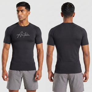 T-shirt de compression personnalisé pour homme, manches courtes, gym, fitness, ajusté, vêtements de sport, séchage rapide, haut de sport - Product Image 1