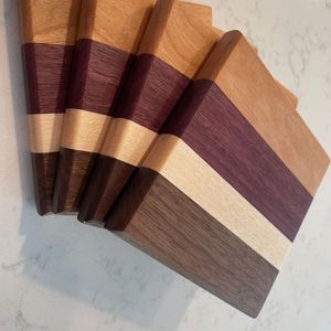 Juego de Posavasos de Madera Natural, Diseño Rectangular Hecho a Mano, Accesorio de Cocina Duradero, Estilo Clásico H a CRAFT - Product Image 4