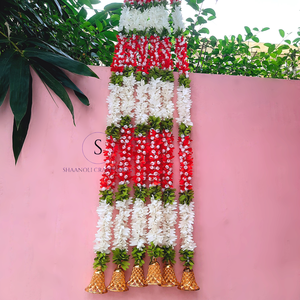 Traditional <b>Artificial</b> Mogra Gajra With Jasmine Garlands 100% Handmade with <b>Gold</b> Bells for Wedding Festival - Product Image 5