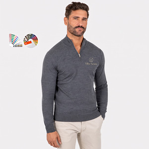 Pulls d'hiver pour hommes en gros, pulls décontractés à demi-zip pour hommes, vêtements d'hiver en tricot à demi-zip pour hommes - Product Image 6