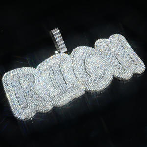 จี้ห้อยคอแบบฮิปฮอป CONCEPTION Iced Out ตัวอักษรแบบกำหนดเอง เงินแท้ 925 ชุบทอง 14k จี้ห้อยคอแบบกำหนดเองได้ ชื่อ/หมายเลข/โลโก้ จี้เพชรโมอิสซาไนต์ - Product Image 3