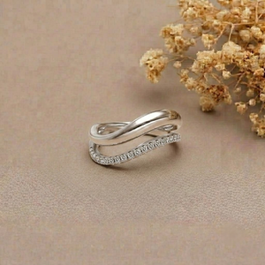 Modern Geometric Eternity Band Cocktail <b>Ring</b> Pave <b>Set</b> Lab Grown Diamond 14K Solid <b>Gold</b> Plated Hip Hop Style IGI Certified <b>Ring</b> - Product Image 3