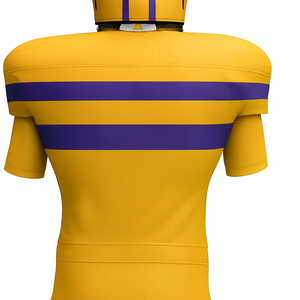 Uniforme de Fútbol Americano Personalizable para Hombre, Cuello Redondo, Manga Corta, Rayado, Jersey y Pantalón de Poliéster Ajustados que Absorben la Humedad - Product Image 3