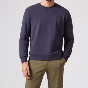 Custom Men's Cotton Sweatshirt Streetwear <b>Slate</b> Blue Crewneck Casual Oversized Pullover Fleece Fabric Oem Manufacturer - Product Image 1