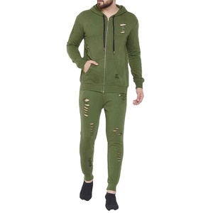 Men <b>Distressed</b> Zipper Tracksuits Set Unisex Breathable Clothing Manufacturer Lightweight Soft Fabric Men Zipper Tracksuits - Product Image 1