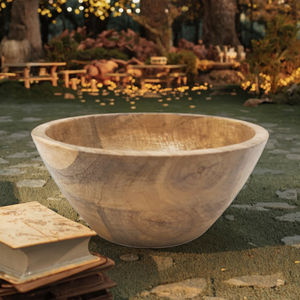 Bol à salade en bois écologique fait à la main, style européen, plat de service décoratif, bol à fruits rustique, vaisselle artisanale, vente de fête - Product Image 1