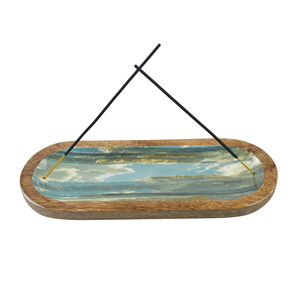 Cendrier à encens en bois avec motif émaillé élégant, améliorez votre aromathérapie et l'ambiance de votre maison à un prix abordable - Product Image 6