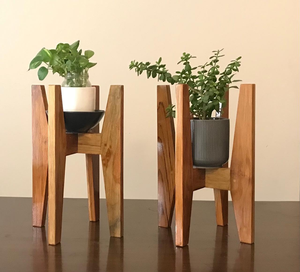 Premium H Shaped Solid Teak Wood <b>Plant</b> Stand Modern Display Rack for Indoor <b>Plants</b> and Home Decoration - Product Image 2