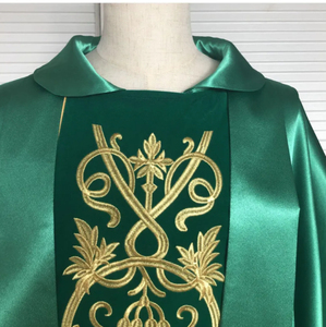 Casulla Dorada para Sacerdote Católico con Estola, Hecha a Medida, de Alta Calidad, Nuevo Diseño, Túnica Bordada - Product Image 5