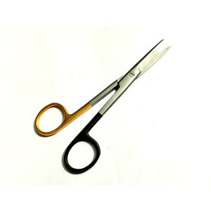 กรรไกรผ่าตัดเคลือบทองและดำแบบกำหนดเอง ยี่ห้อ Mayo รุ่น Dissecting Dressing Scissors คมพิเศษ ผลิตจากเหล็ก TC แบบตรง - Product Image 2