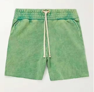Pantalones Cortos Bermuda para Hombre, 100% Algodón, Tejido de Punto, con Cordón, Color Sólido, Estilo Vintage, Casual, Cintura Media, Transpirables, de Secado Rápido y Ecológicos - Product Image 1