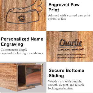 Wooden Funeral Urn with Custom Name Engraving Handmade Hardwood Cremation Urn by AYAANS - Product Image 6