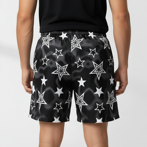 กางเกงขาสั้นออกกำลังกายผู้ชาย ผ้าฝ้าย 100% แห้งเร็ว ระบายอากาศดี ป้องกันริ้วรอย เอวยางยืด มีเชือกผูกและกระเป๋า - Product Image 2