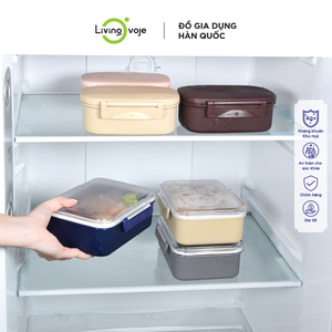 Boîte à lunch rectangulaire en plastique de haute qualité, 1000 ml, 2 compartiments, style coréen, design détachable, compatible micro-ondes, finition mate, portable - Product Image 1