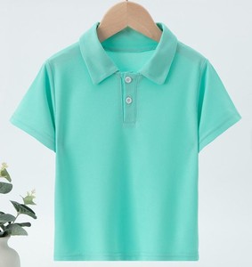 Polo décontracté uni à col rond, respirant, tricoté, 180g, anti-rétrécissement, polyester/coton, manches courtes - Product Image 4