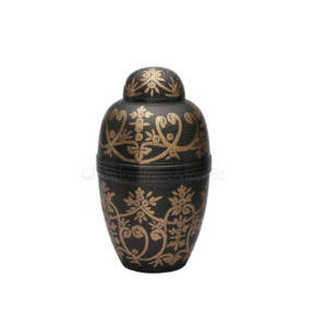 Urnas de cenizas humanas de alta calidad Urnas de cremación para adultos Precio bajo Funeral de metal con tiras negras y doradas Acabado Urna de cremación - Product Image 5