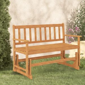 Dondolo a 2 posti in legno di acacia per esterni, panca a dondolo per patio - Product Image 1
