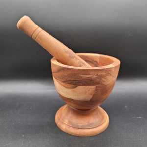 Handcrafted Wooden Mortar And Pestle Set For <b>Herb</b> Spice Grinding Durable Manual Tool wooden mortar Handcrafted spice <b>grinder</b> - Product Image 2