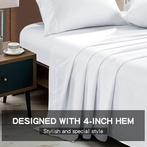 Plain White <b>Comforter</b> <b>Set</b> Soft Breathable Eco-Friendly Durable Cotton with Matching Pillow Covers for Home Hotel Guest Room - Product Image 4
