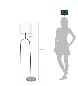 Lampe de sol de club de luxe en tissu blanc Midwest avec base en métal, OEM ODM, faible MOQ, prix d'usine, vente en gros, approvisionnement en vrac - Product Image 2