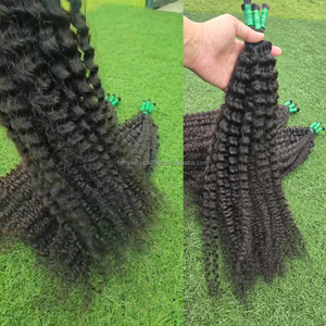 Extensions de cheveux humains naturels européens bouclés crépus, Super Double Drawn, vierges bruts Remy, cuticules alignées, sans nœuds, qualité supérieure - Product Image 6