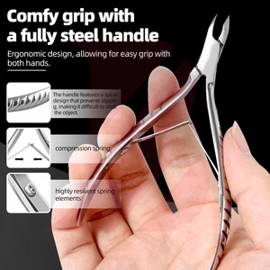 Cortacutículas de Acero Inoxidable con Mango Texturizado, Cortador de Uñas de Precisión para Manicura y Pedicura, Herramientas de Belleza - Product Image 6