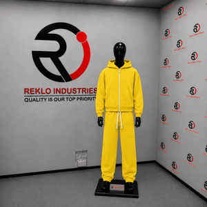 <b>Yellow</b> mens full zip <b>hoodie</b> tracksuit set plain fleece jogger pants casual streetwear two piece sports outfit relaxed fit - Product Image 3