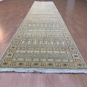 Alfombra de Lana y Seda Anudada a Mano para Pasillo o Entrada, Modelo TRO-0112, Alfombra Tradicional Hecha a Mano con Patrón de Bordes, Alfombra Premium - Product Image 6