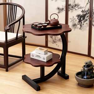 Mesa Auxiliar de Metal de Inspiración Japonesa con Forma de Flor, Mesa de Té de Dos Niveles, Decorativa para Sala de Estar, Mueble para el Hogar - Product Image 6