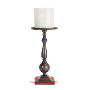 Vintage Style Brass Finish Tapered Candle Holders Artisanal <b>Decorative</b> Metalware for Mantle & Dining <b>Table</b> <b>Decor</b> - Product Image 4