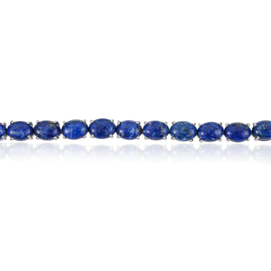 Bracelet tennis classique en argent 925 avec pierre précieuse lapis-lazuli de forme ovale, serti de griffes, unisexe, pour un usage quotidien, bijoux fins - Product Image 5