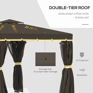 10 'X 10' Patio con struttura in alluminio Gazebo doppio tetto a baldacchino esterno riparo tende a rete per giardino ponte cortile per il caffè - Product Image 3
