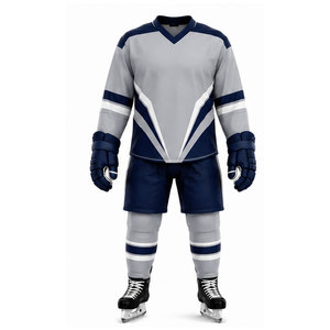 Uniforme de hockey sur glace pour hommes, manches longues, tissu chaud et doux, tenue d'équipe confortable, tenue de match sur glace, style quotidien - Product Image 1